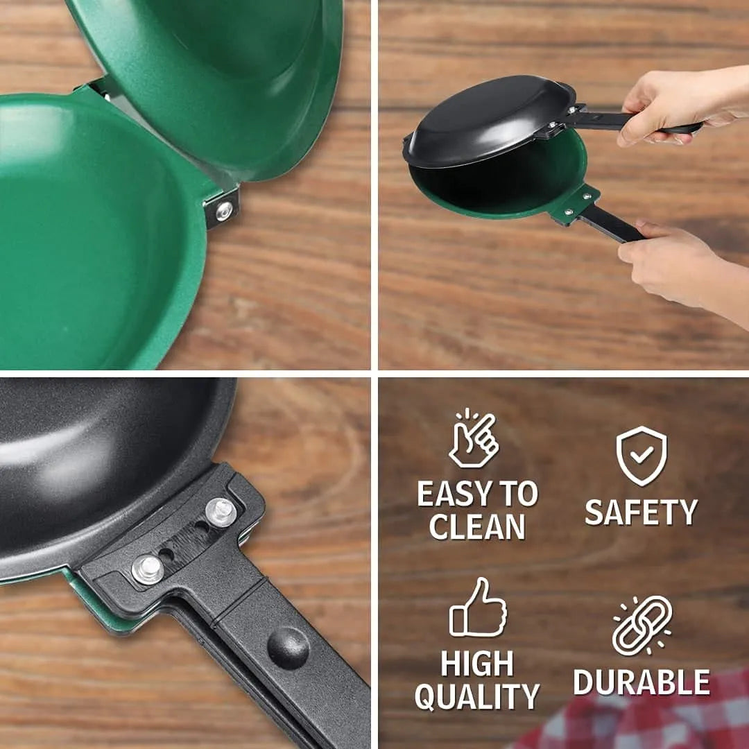Double-Sided Nonstick Flip Pan – For Camping & Home
