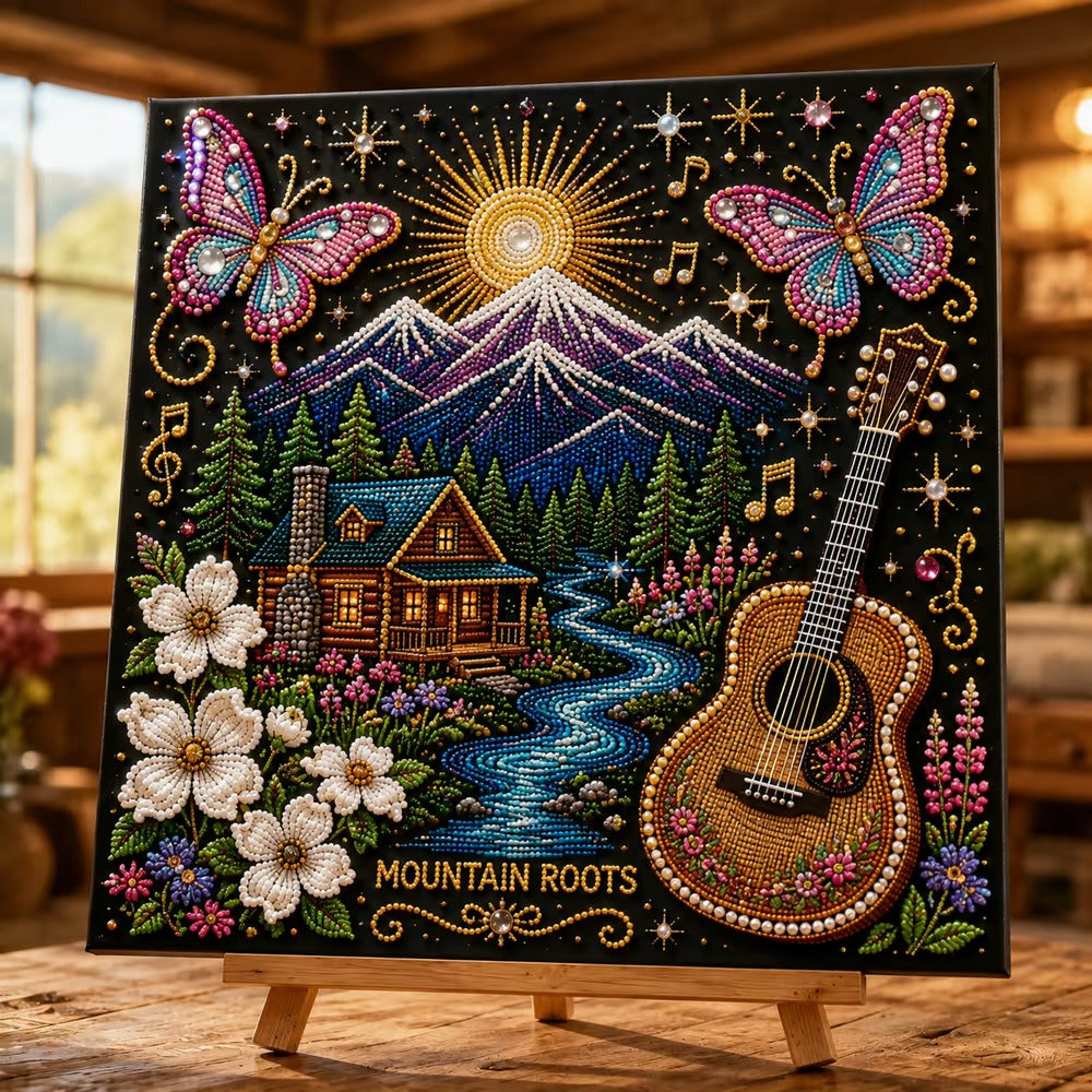 🎤 Premium 3D Pearl Dolly Country Music Tribute Art Kit | Luxury Flocked Canvas with Scratch-Resistant Non-Fading plastic Pearls & Faceted Drills DIY Keepsake Decor 💎✨