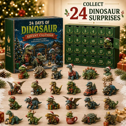 🦖24 Days of Dinosaur Christmas Advent Calendar – 24 Collectible Dino Figurines & Holiday Surprises