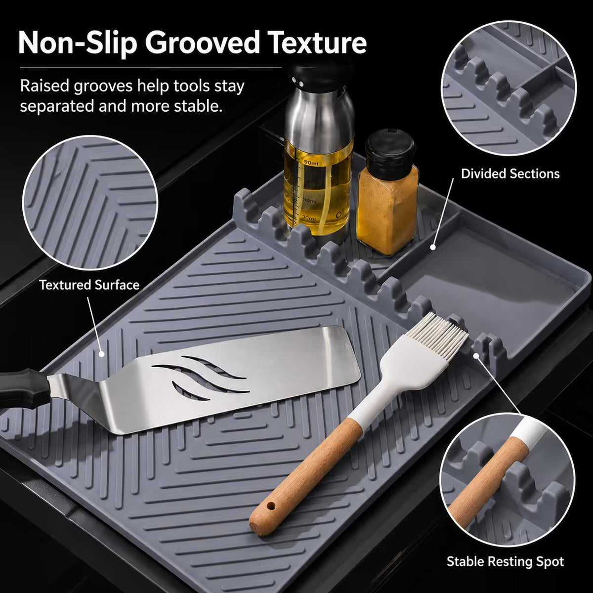 Food-Grade Silicone BBQ Spatula Tool Mat