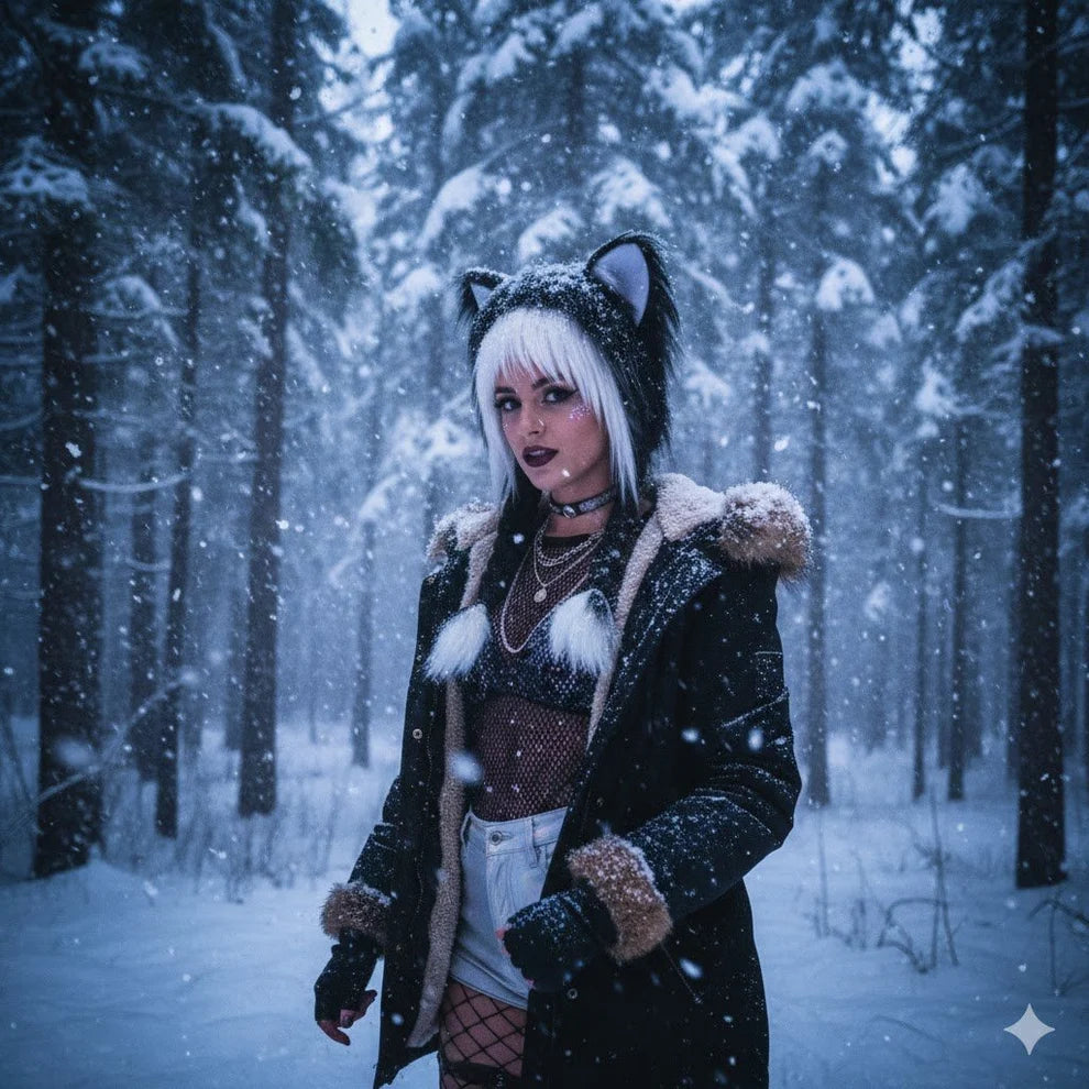 ⚡ Flash Sale – Fluffy Cat Ear Hat | Halloween & Christmas Cozy Plush Headwear