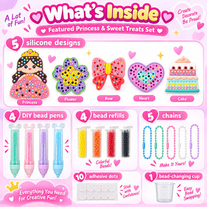 ✨ One-Press Bead Art Pen DIY Kit – 🎨 Creative Screen-Free Craft Set