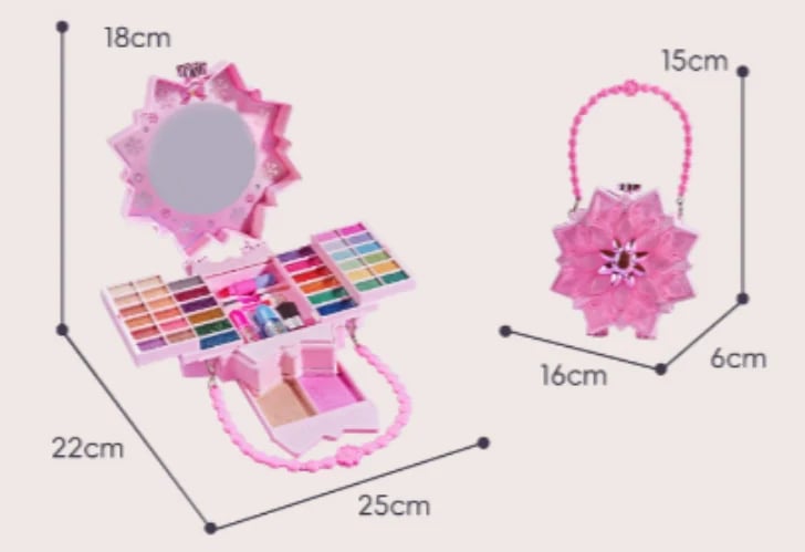 🎉49% OFF !! ⏰ Washable Princess Makeup Set – Non‑irritating, trays & portable case 🎀