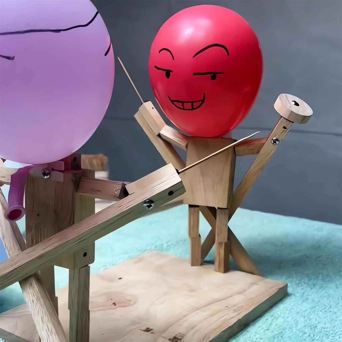 Wooden dueling puppets game gallery view