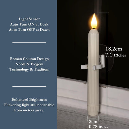 🕯️ Dusk-to-Dawn LED Window Candles with Suction Cups – 6-Pack