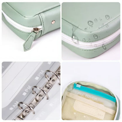 💊 14-Day Travel Pill Organizer Pouch – Reusable Writable Zip Sleeve Binder