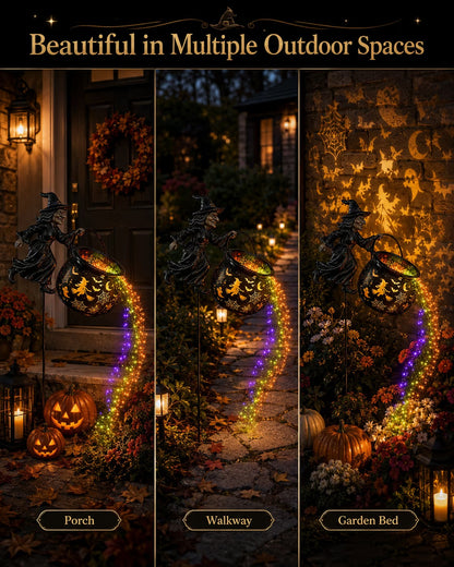 Halloween Witch Cauldron Garden Light