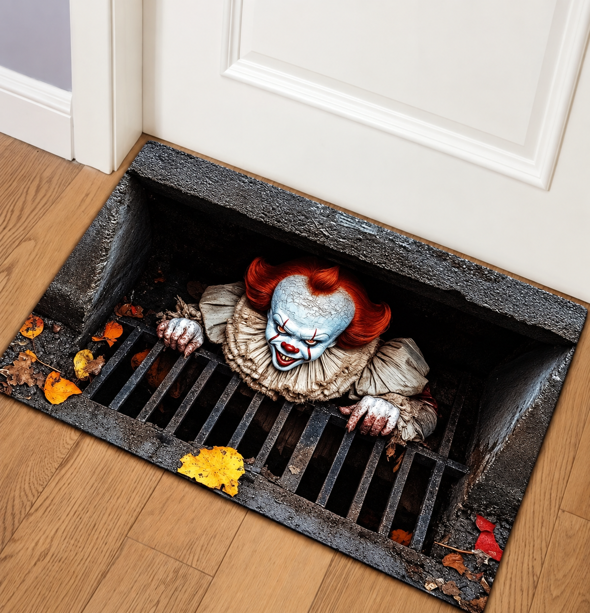 💀 3D Skull Trap Door Illusion Mat – Spooky Halloween Entrance Decor