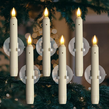 🕯️ Dusk-to-Dawn LED Window Candles with Suction Cups – 6-Pack