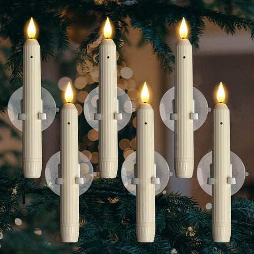🕯️ Dusk-to-Dawn LED Window Candles with Suction Cups – 6-Pack