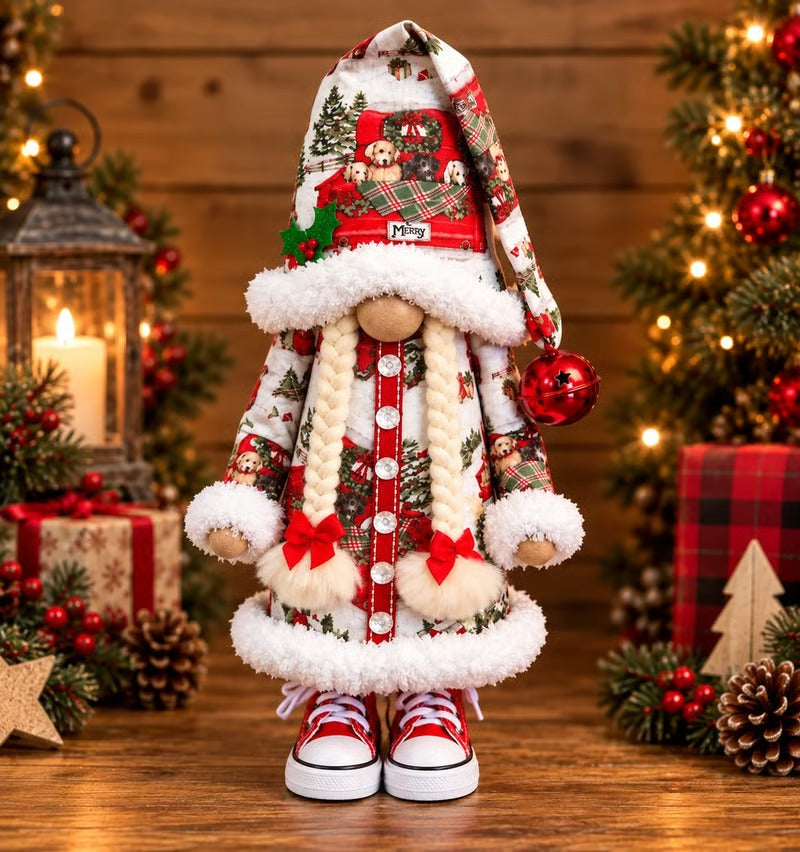 Festive Gnome Couple Figurines – Bearded & Braided Hair 🎄