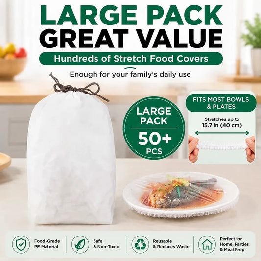 🔥Limited Offer: Disposable Stretch Food Covers for Bowls & Plates | Buy 50 Get 50 Free, 100PCS Total🔥
