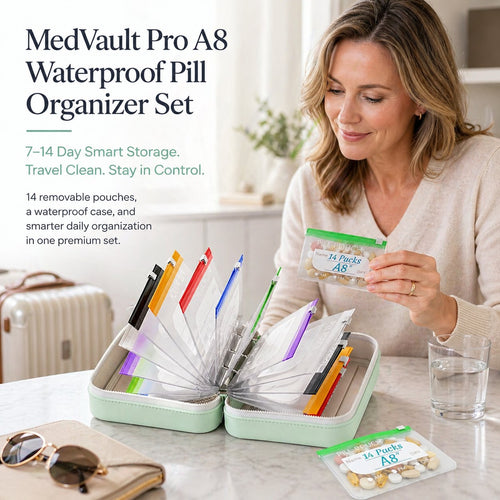 💊 MedVault Pro A8 Waterproof Pill Organizer Set