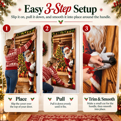 🎅 Santa & Reindeer Christmas Door Cover