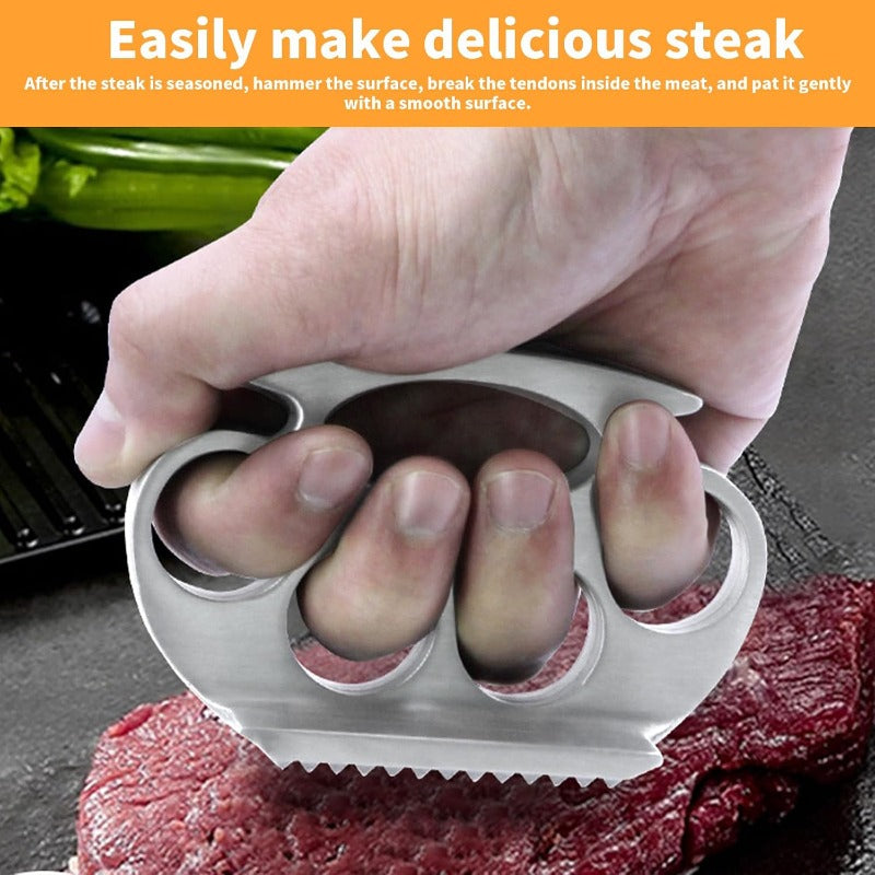 Ergonomic Palm-Press Meat Tenderizer – Food-Grade Aluminum Alloy