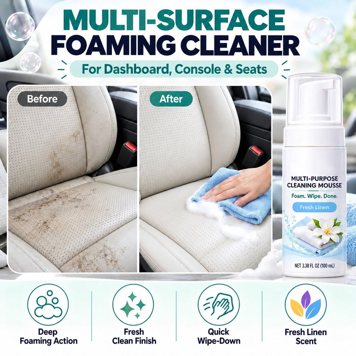 Multi-Purpose Cleaning Mousse | Powerful Foam for Everyday Messes