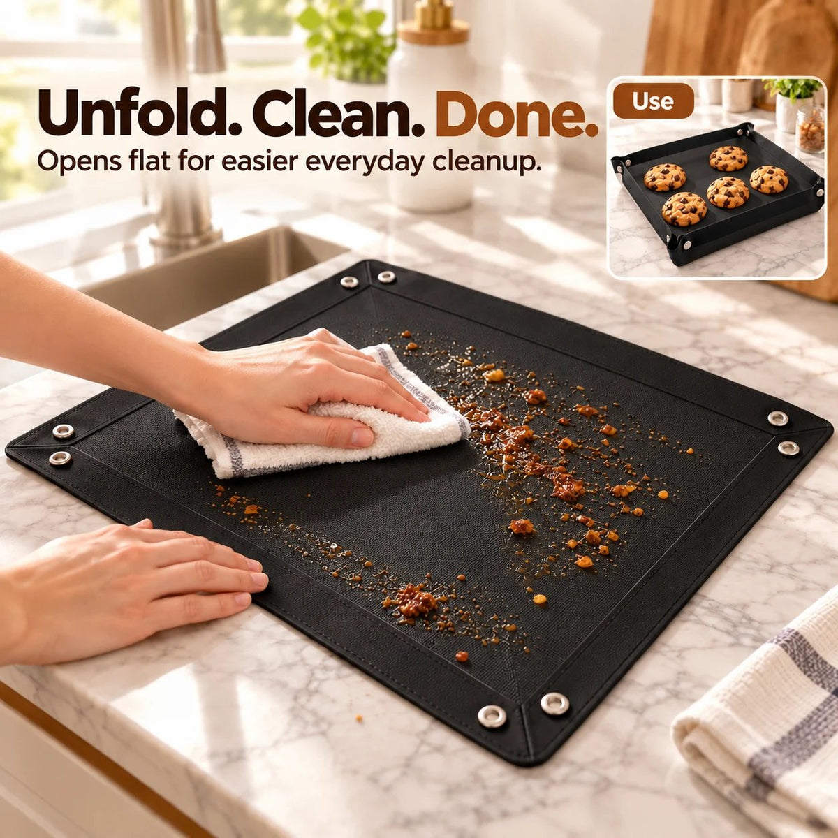 🍪 Foldable Silicone Baking Tray – Bake, Release & Store with Ease