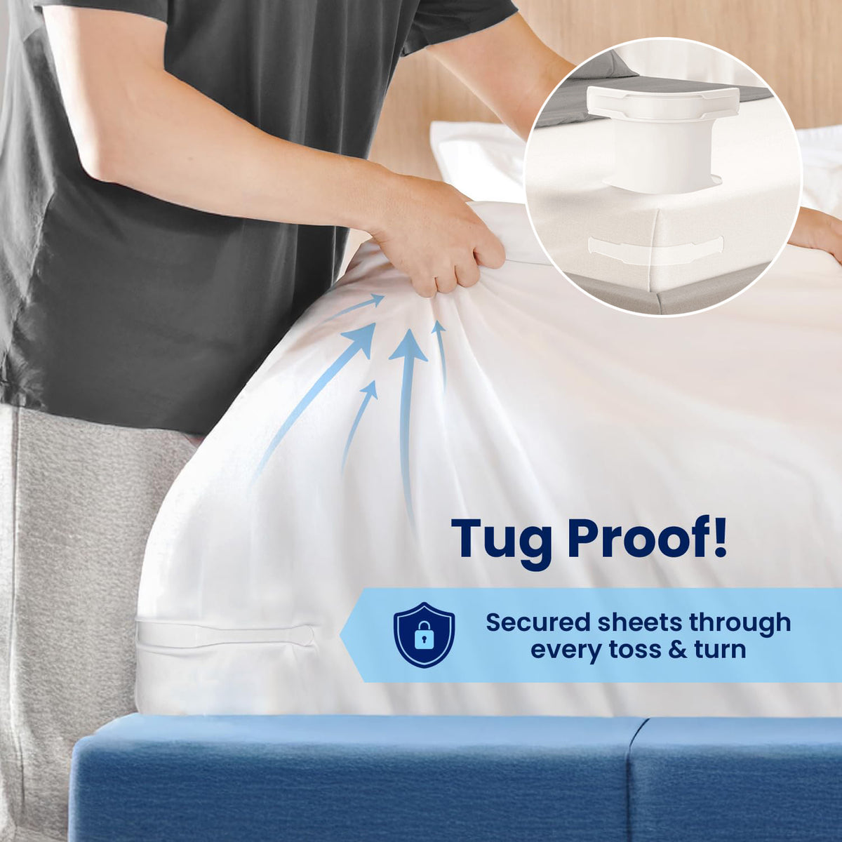 Invisible Bed Sheet And Mattress Cover Fastener--Four Packs