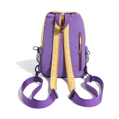 🎒Unisex Lightweight Color Block Nylon Mini Backpack – Compact & Water-Resistant Daypack for Every Adventure! 🌈🚶‍♂️