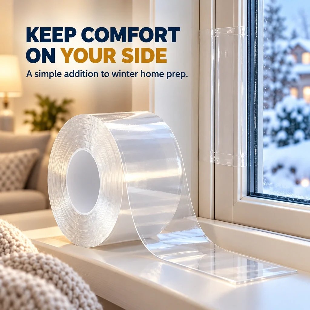 💨 Draft Stopper Clear Seal Tape – Keep Cold Air Out & Lower Energy Bills 🥶💡