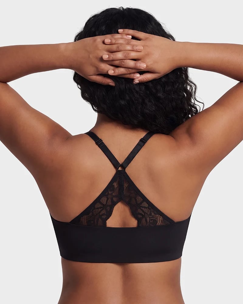 Magnetic Front-Closure Lace Racerback Bra