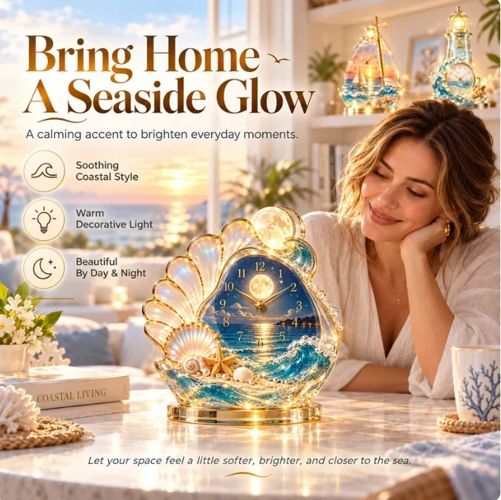 🌊 Coastal Glow Crystal Clock Collection — Bring the Beauty of the Sea Home ✨