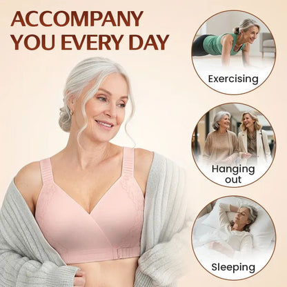 EaseWrap™ Front-Closure Wireless Comfort Bra – Adjustable Straps & Gentle Support