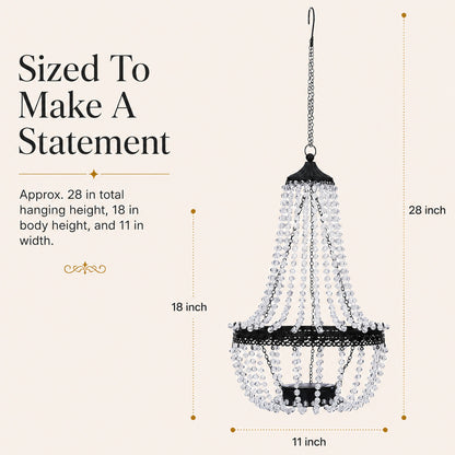 Solar Crystal Beaded Hanging Chandelier Light