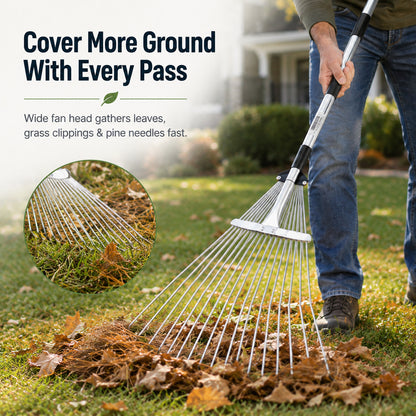 Adjustable Telescoping Garden Leaf Rake