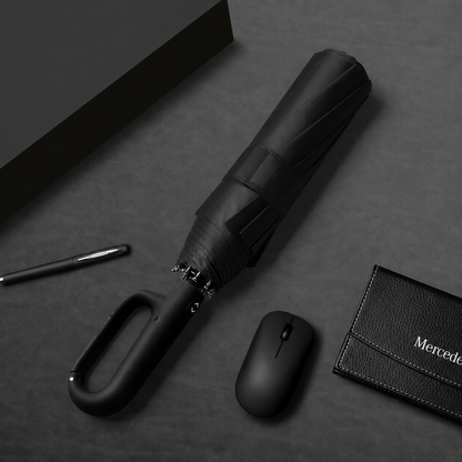 🔥Automatic Folding Umbrella – Windproof, Waterproof & Compact ☔ with Loop Buckle for Everyday Carry 🌬️💧
