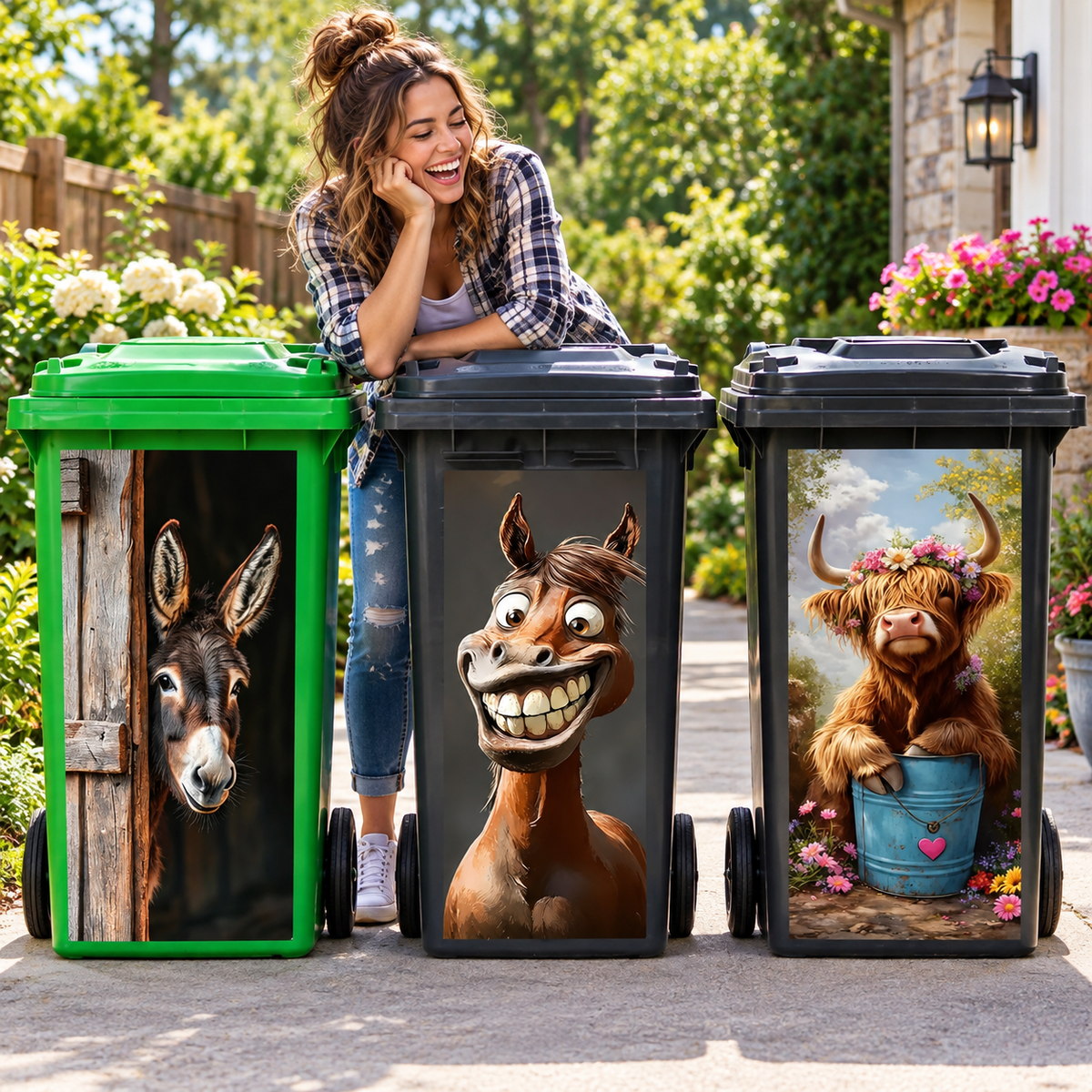 Creative Trash Can Sticker with Colourful Cartoon✨