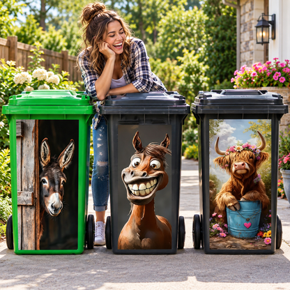 Creative Trash Can Sticker with Colourful Cartoon✨