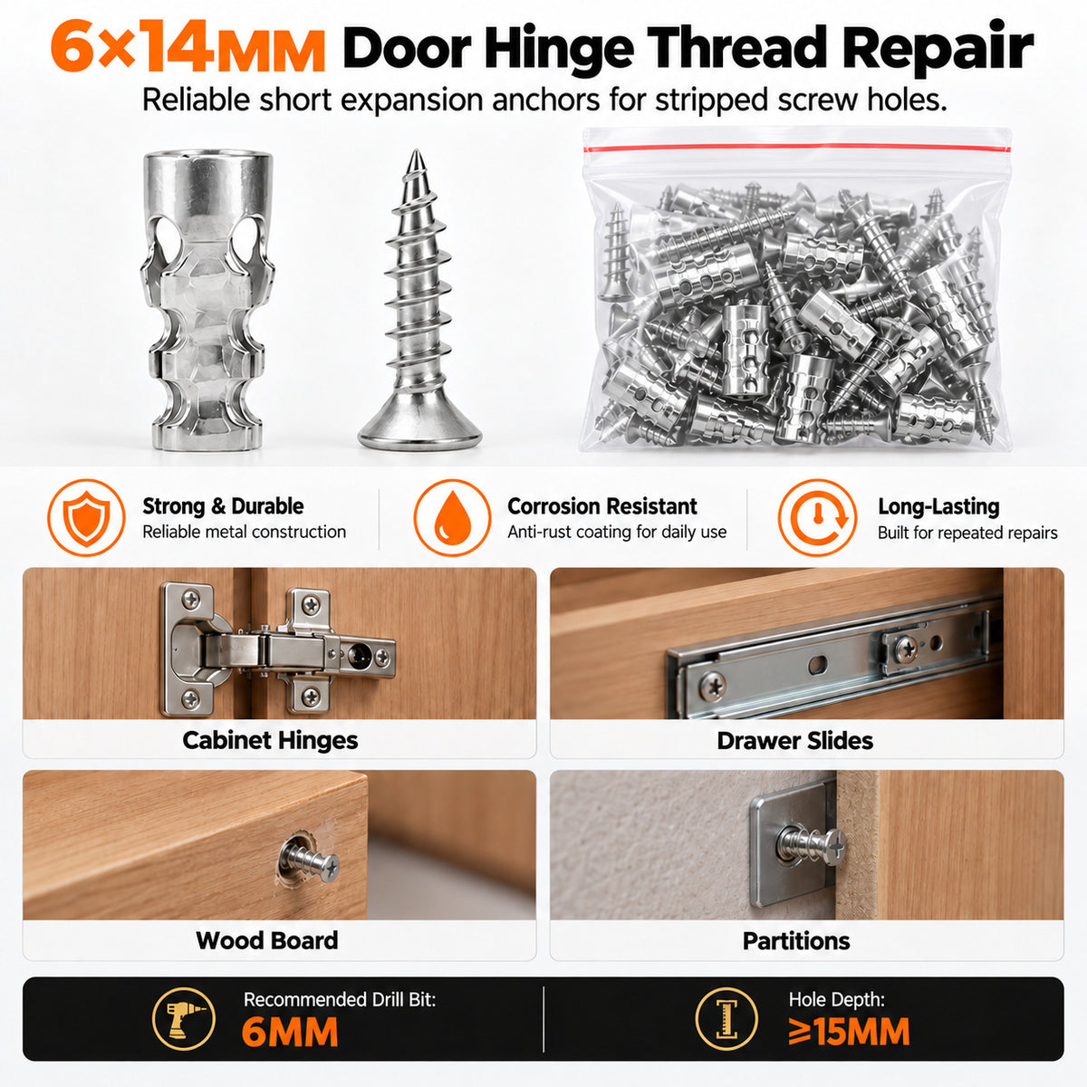🔩 Industrial Short Expansion Screw Repair Kit