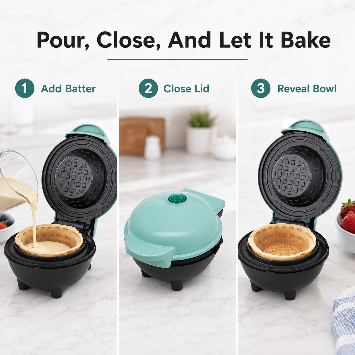 🧇 Electric Mini Waffle Bowl Maker
