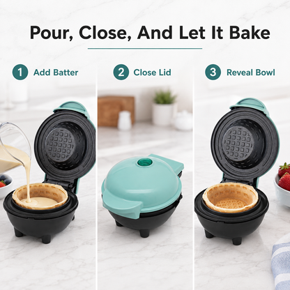 🧇 Electric Mini Waffle Bowl Maker