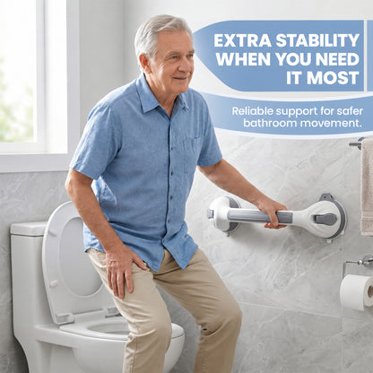 Heavy-Duty Suction Shower Grab Bars No-Drill Bathroom Safety Handle with Non-Slip Grip