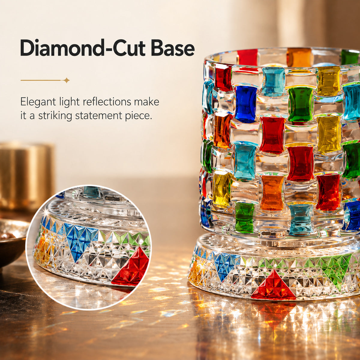 Hand-Painted 360° Spinning Crystal Whiskey Glass