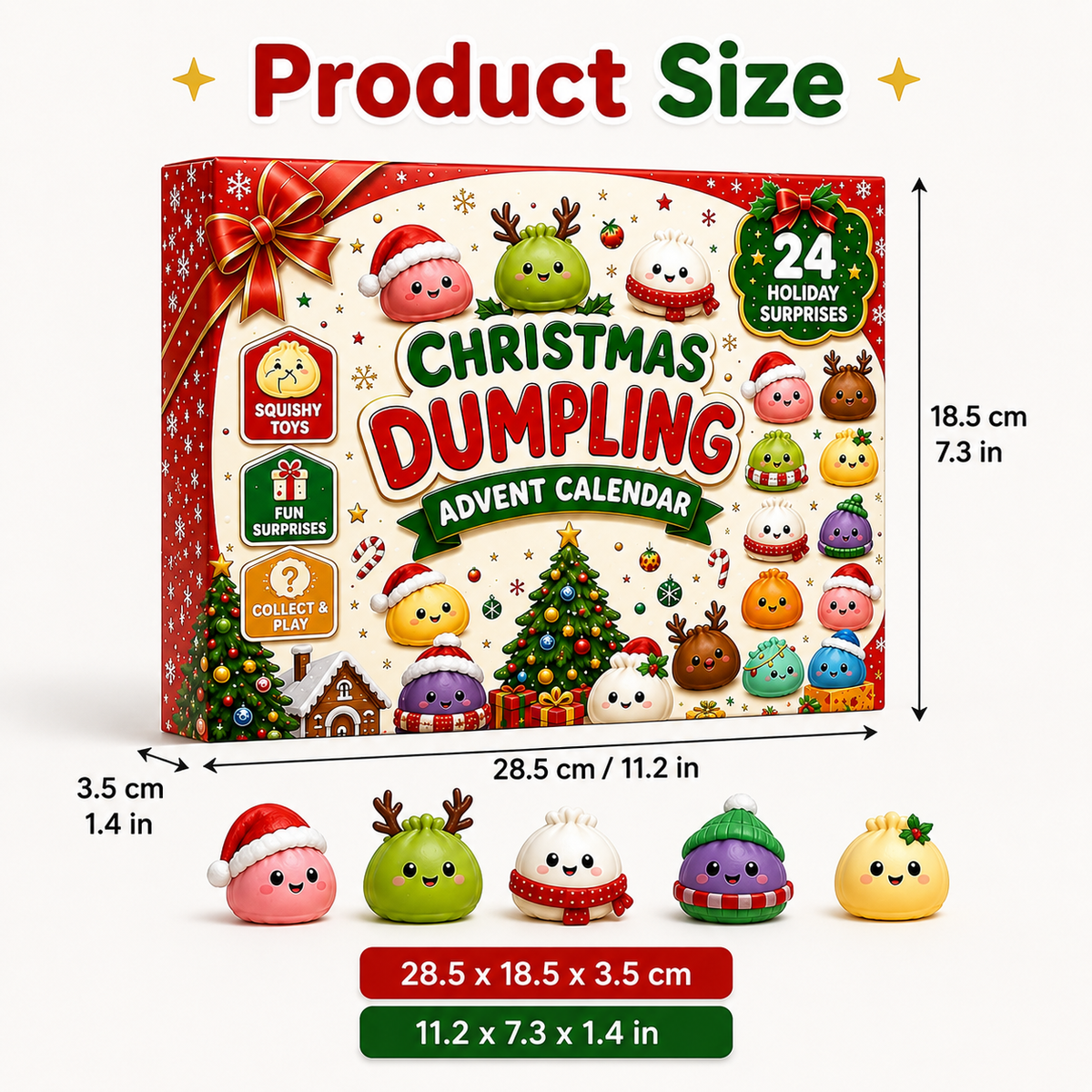 🎄24-Day Christmas Dumpling Squishy Advent Calendar