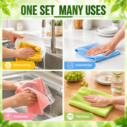 Reusable Wood-Fiber Grease-Cutting Kitchen Cloth