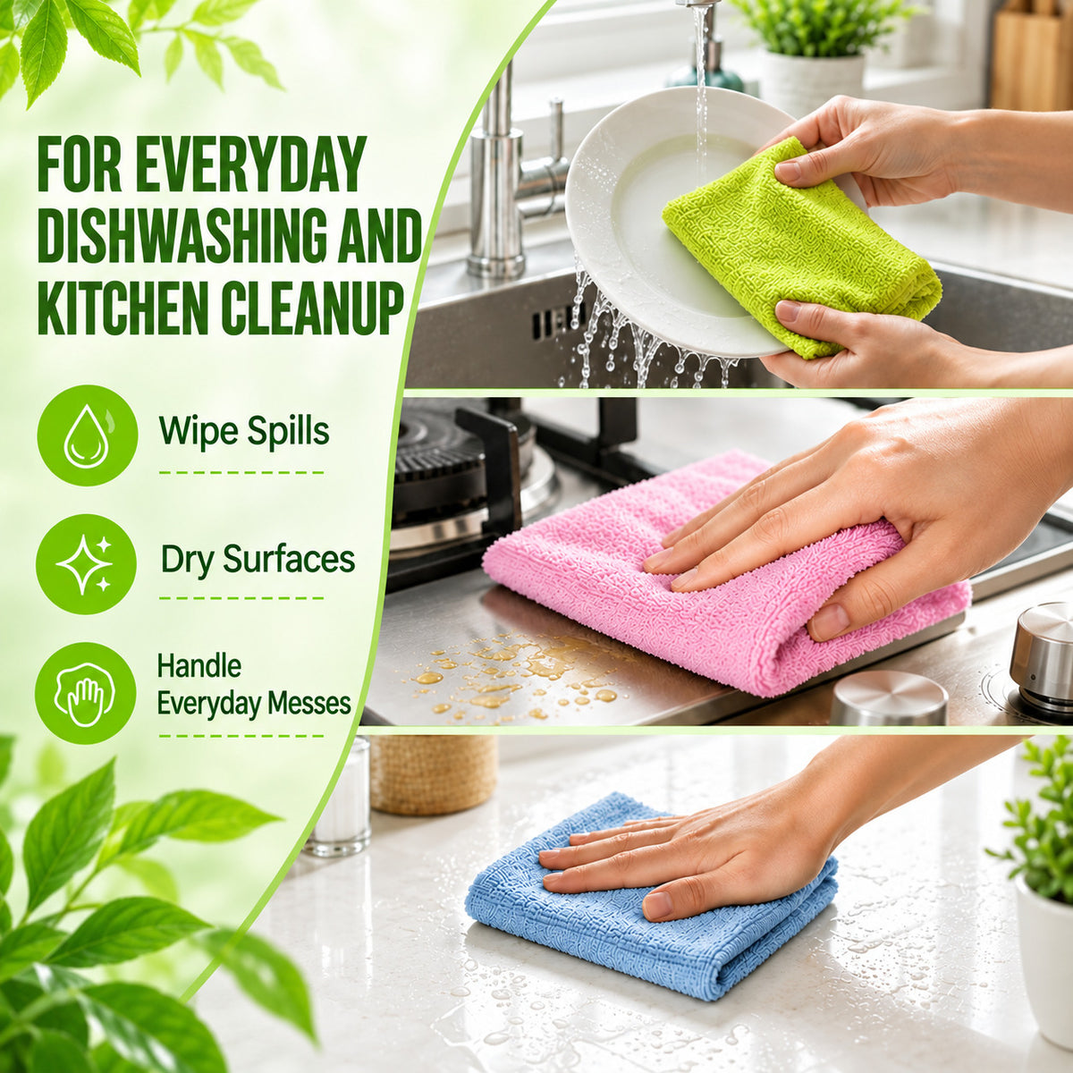 Reusable Wood-Fiber Grease-Cutting Kitchen Cloth