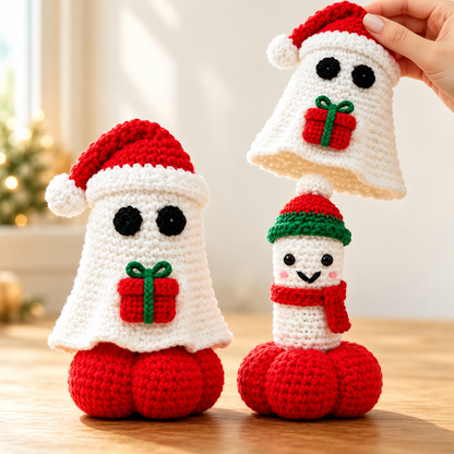 Hand-Crocheted Peekaboo Ghost Pumpkin