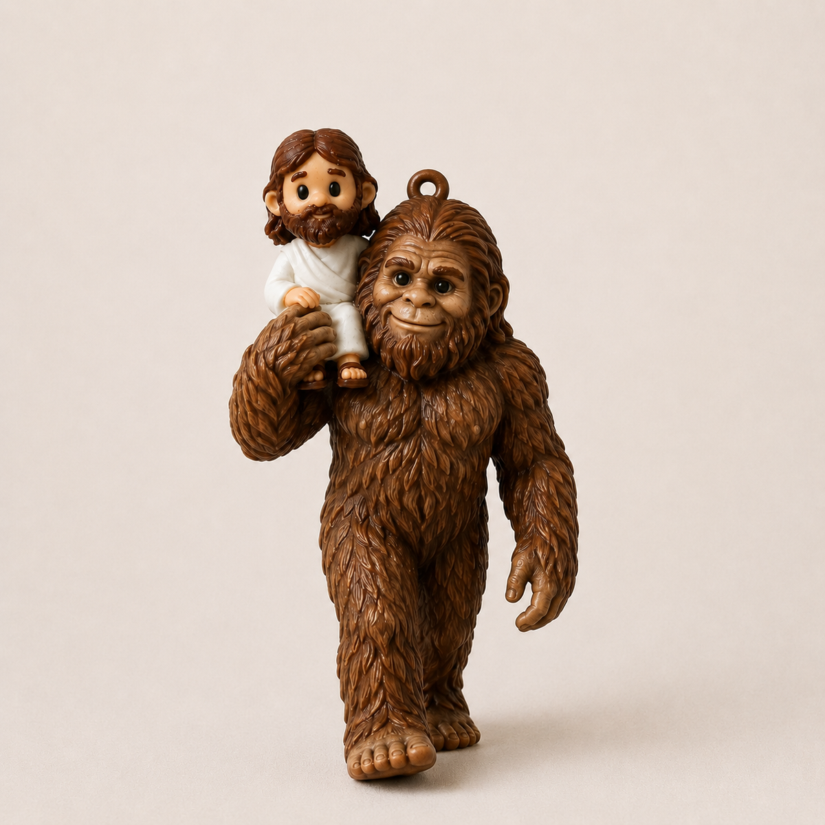 🌲 Bigfoot & Jesus Resin Hanging Ornament