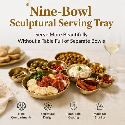 Nine-Bowl Sculptural Serving Tray