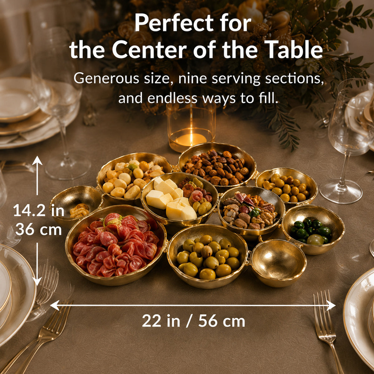 Nine-Bowl Sculptural Serving Tray