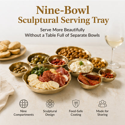 Nine-Bowl Sculptural Serving Tray
