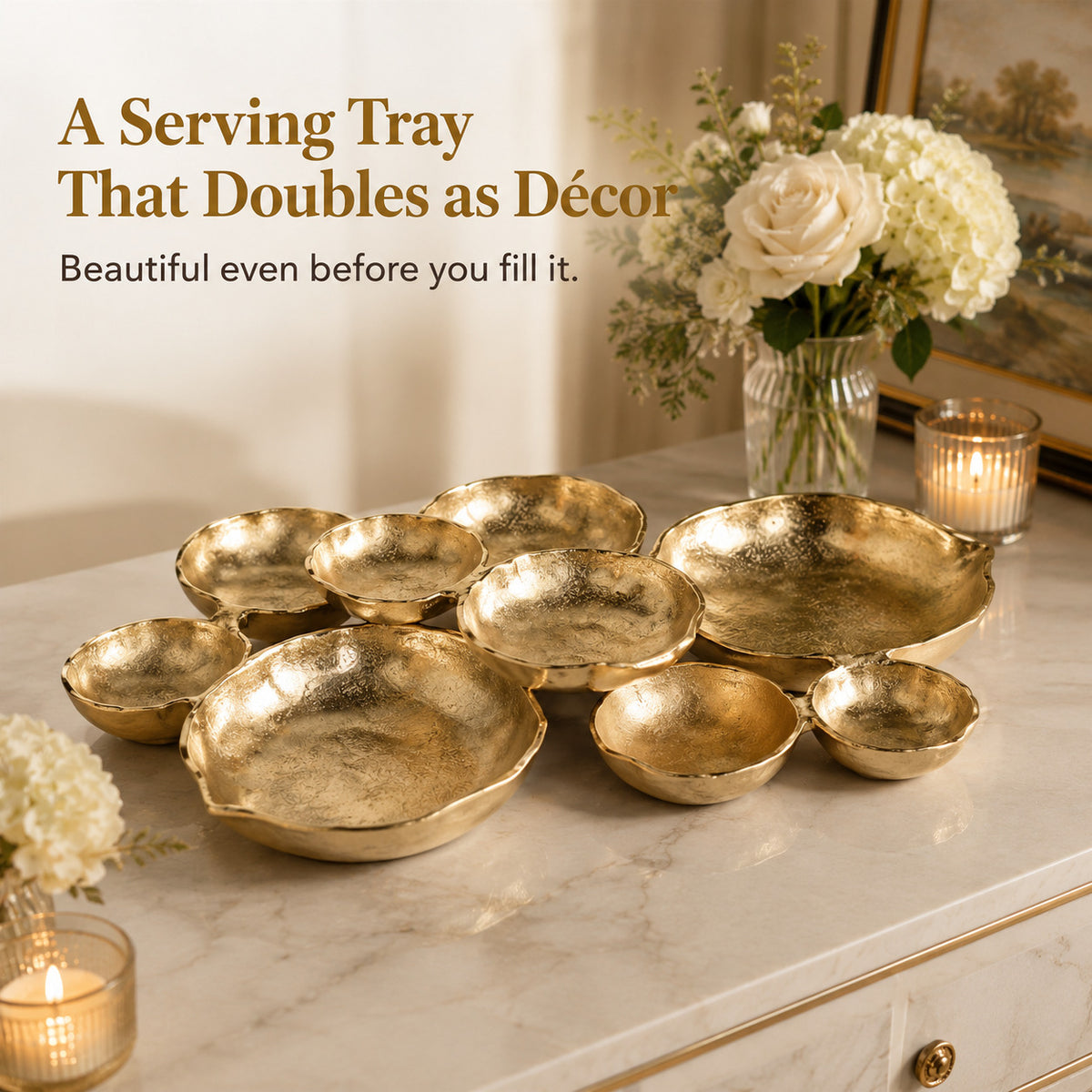 Nine-Bowl Sculptural Serving Tray