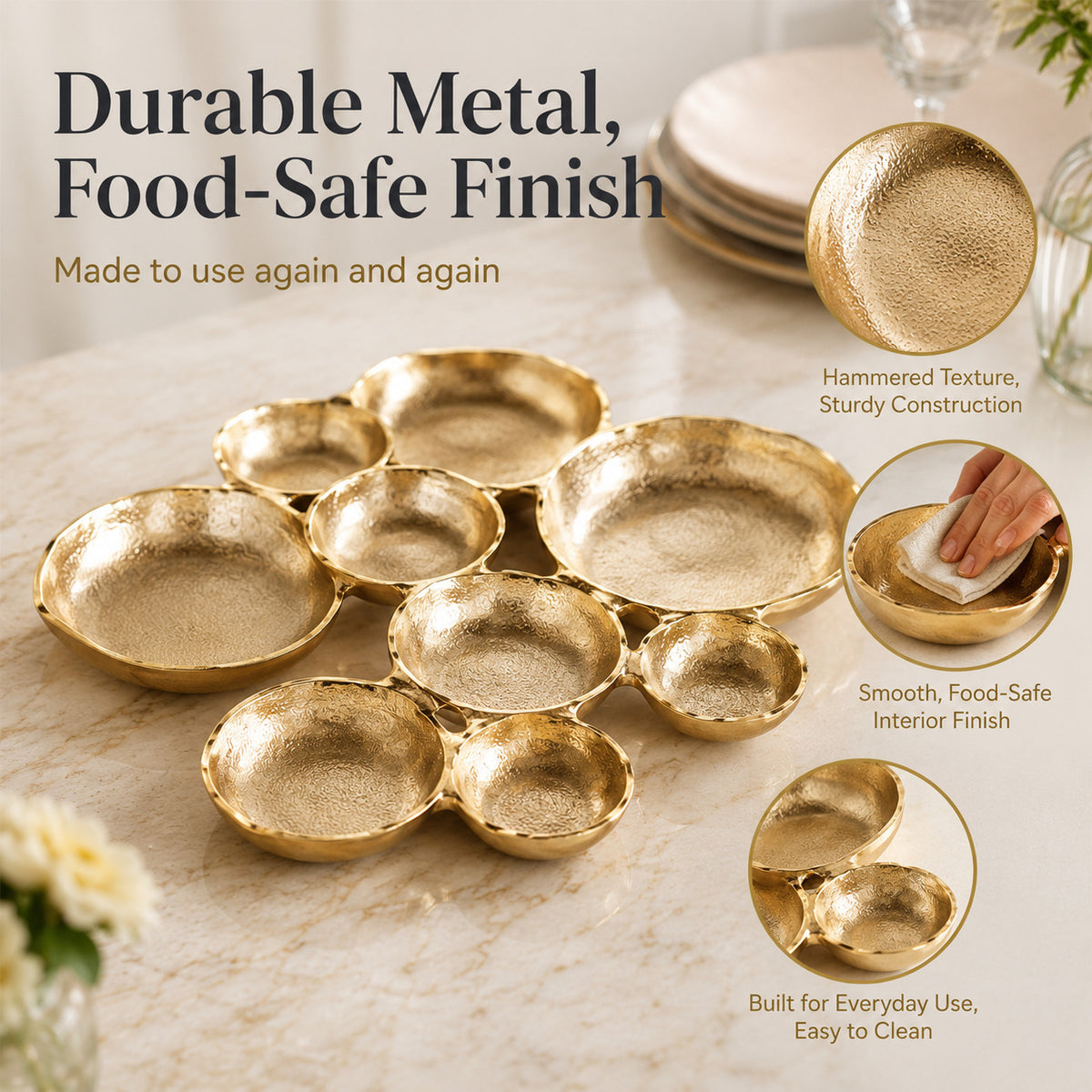 Nine-Bowl Sculptural Serving Tray