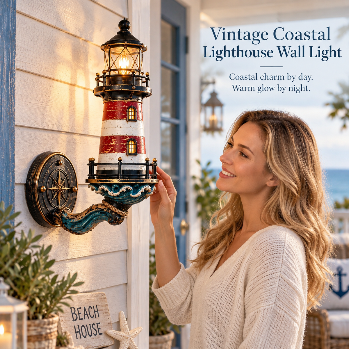 🌊Vintage Coastal Lighthouse Wall Light