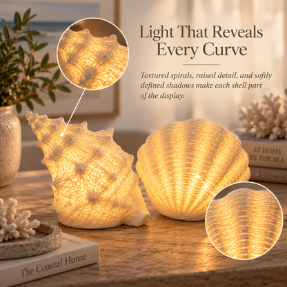 🌊✨Coastal Afterglow Shell & Conch Light Set