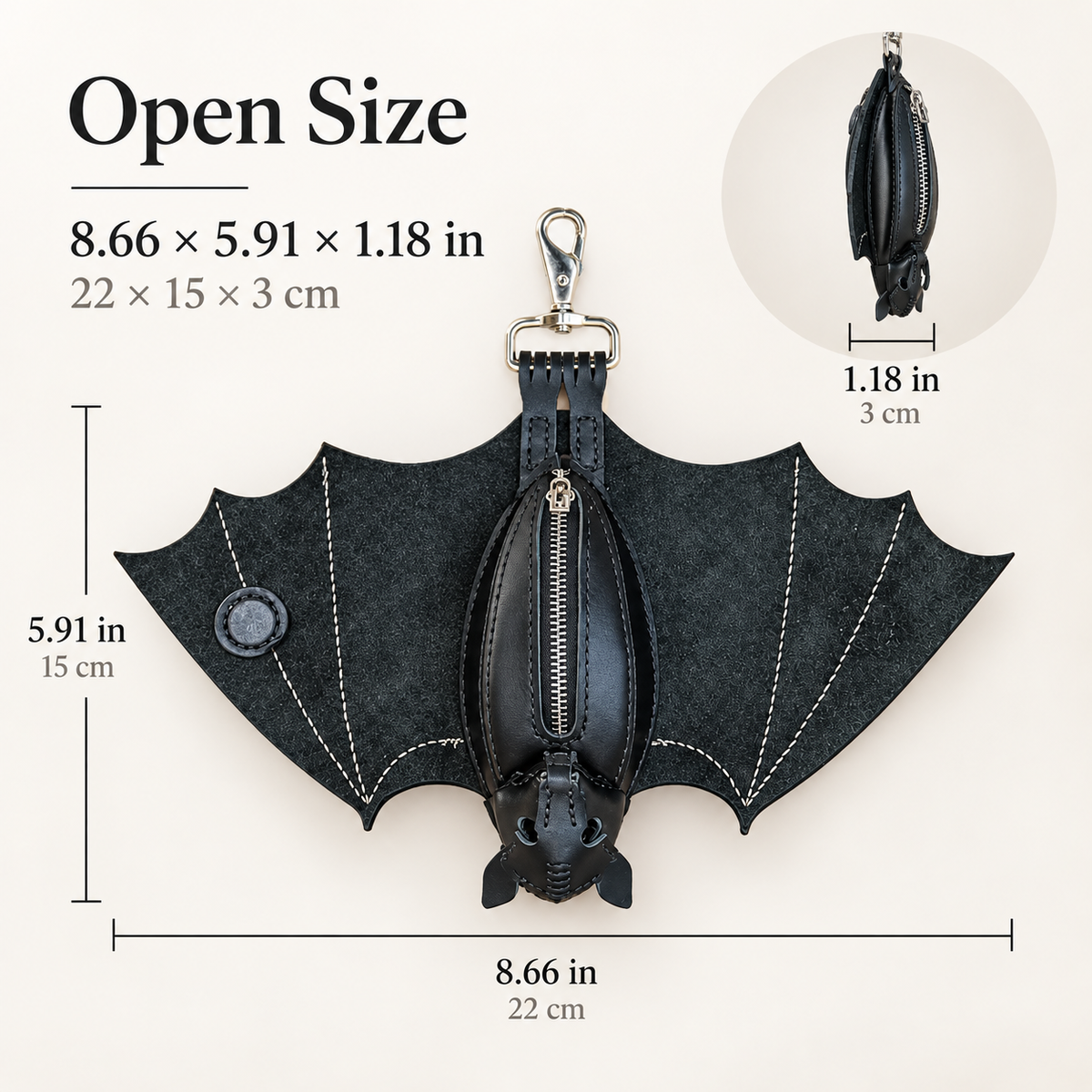 🦇Foldable Bat Wing Coin Purse With Clip